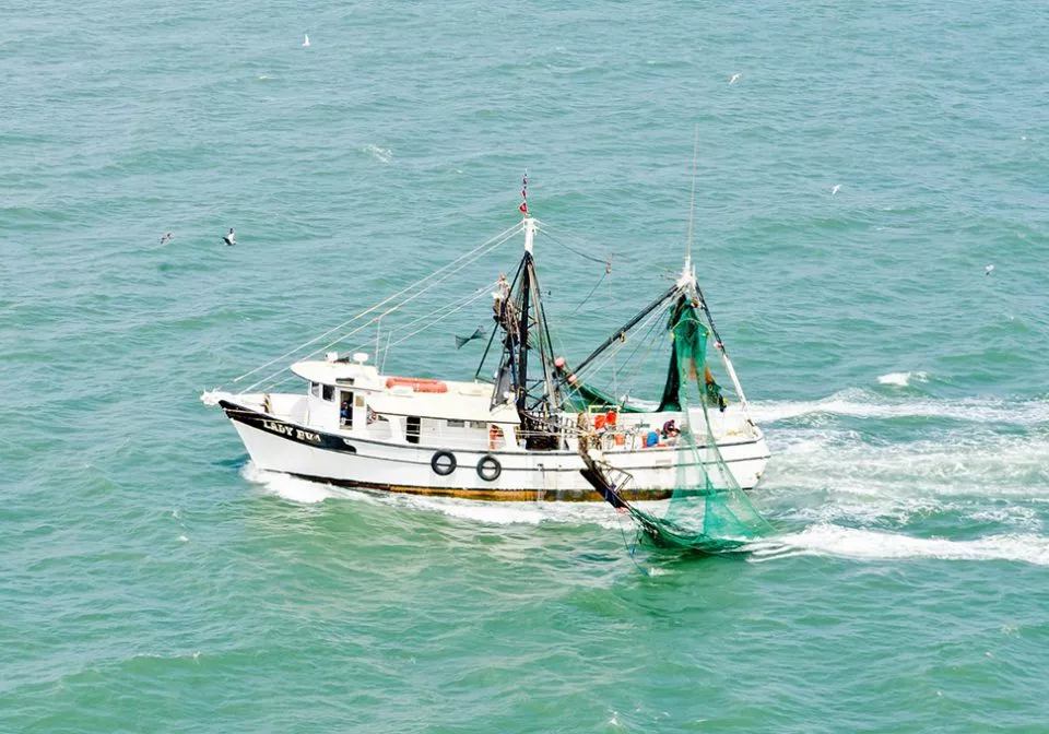 Fishing charter boat in the ocean