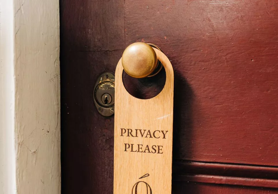 Zero George hotel door close up privacy please tag